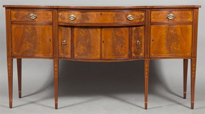 Lot 284 - Federal Style Inlaid Mahogany Serpentine...