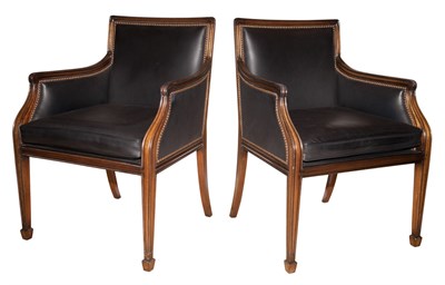 Lot 227 - Pair of Smith & Watson Leather Upholstered...