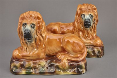 Lot 168 - Pair of Staffordshire Pottery Figures of...