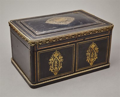 Lot 304 - Napoleon III Brass Mounted and Brass Inlaid...