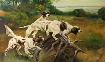 Lot 3 - American School 20th Century Foxhunt Oil on...