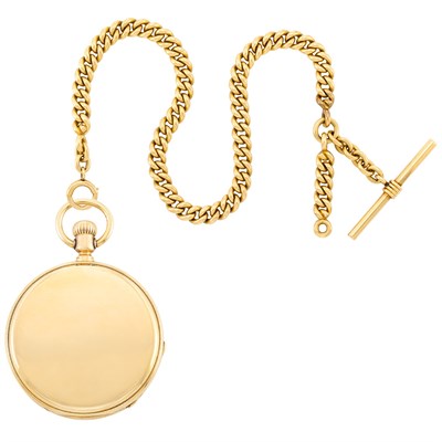 Lot 671 - Rose Gold Hunting Case Pocket Watch and Fob Chain