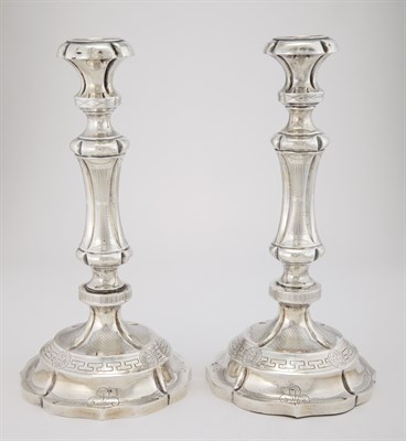 Lot 501 - Pair of Austrian Silver Candlesticks Maker's...