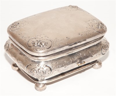 Lot 466 - Continental Silver Casket 19th Century Length...