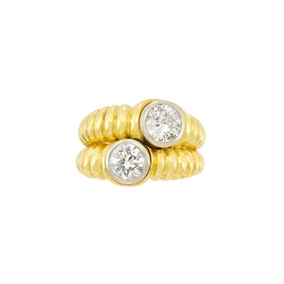 Lot 7 - Gold and Diamond Double Band Ring, Jose Hess