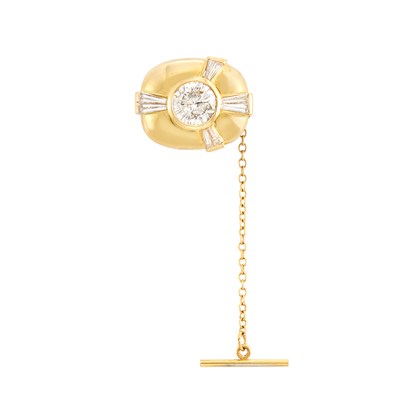 Lot 146 - Gold and Diamond Tie Tack
