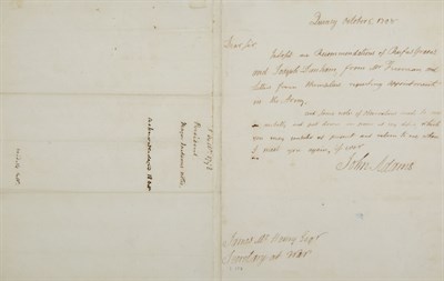 Lot 153 - ADAMS, JOHN Autograph letter signed to James...