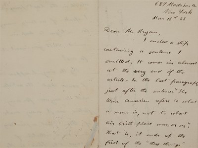 Lot 170 - ROOSEVELT, THEODORE Autograph letter signed....