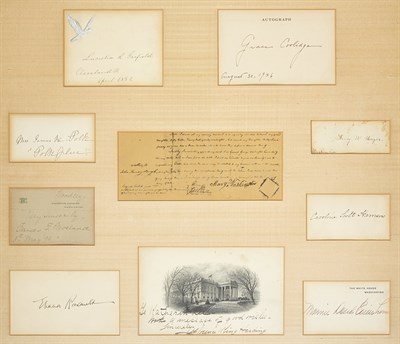 Lot 182 - [FIRST LADIES] Group of signatures, mostly on...