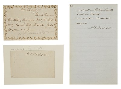 Lot 181 - [FIRST LADIES-DOLLY MADISON] Group of signed...