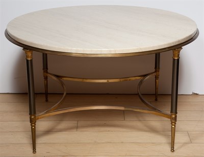 Lot 411 - Maison Jansen Style Marble, Steel and Brass...