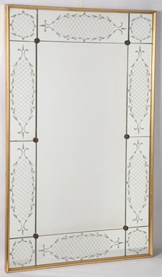 Lot 161 - Giltwood and Etched Glass Mirror Framed Mirror...