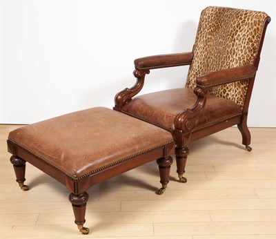 Lot 136 - Ralph Lauren Mahogany Armchair and Ottoman...