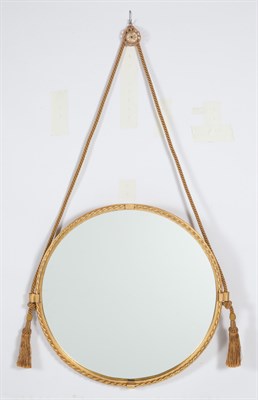 Lot 137 - Pair of Gilt-Metal Rope Twist Circular Mirrors...