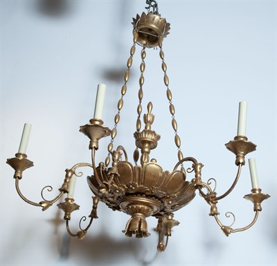 Lot 342 - Austrian Neoclassical Style Giltwood Six-Light...