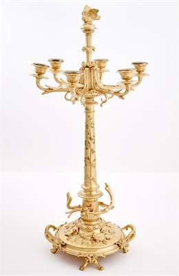 Lot 208 - Pair of Christofle Gilt-Metal Six-Light...