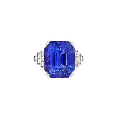 Lot 144 - Platinum, Sapphire and Diamond Ring