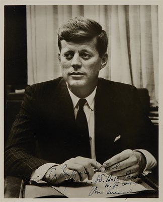 Lot 131 - KENNEDY, JOHN F. Inscribed photograph, circa...
