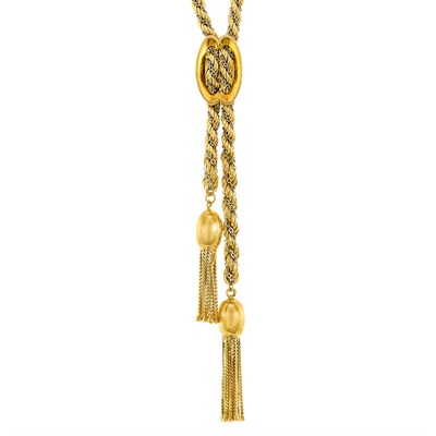 Lot 95 - Long Two-Color Gold Necklace with Tassel
