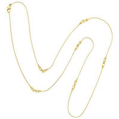 Lot 323 - Long Gold Chain Necklace, Gucci, and Gold Collar Necklace