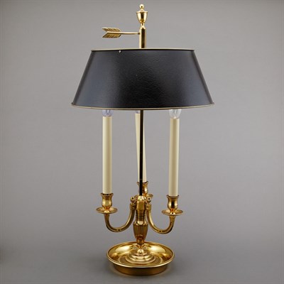 Lot 333 - Empire Style Gilt-Metal Bouillotte Lamp Height...