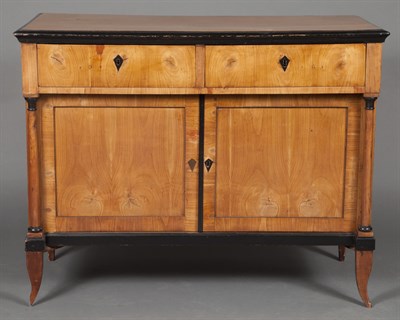 Lot 253 - Biedermeier Birch and Part Ebonized Commode...