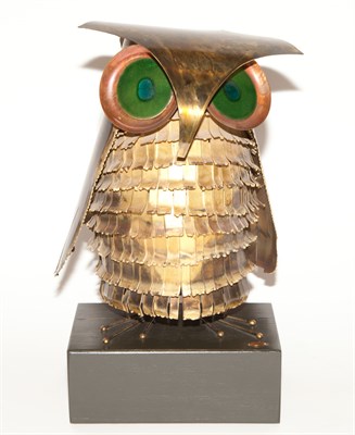 Lot 396 - Curtis Jere Metal Sculpture of an Owl Height...
