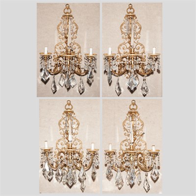 Lot 283 - Set of Four Neoclassical Style Gilt-Metal and...