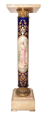 Lot 598 - Napoleon III Style Porcelain and Onyx Pedestal...