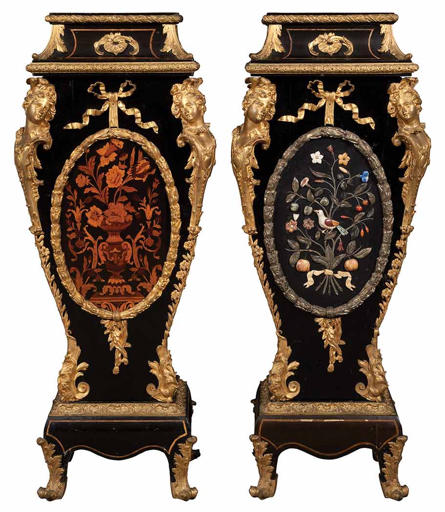 Lot 440 - Pair of Napoleon III Gilt-Metal Mounted and...