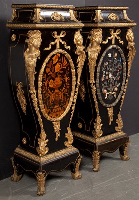 Lot 440 - Pair of Napoleon III Gilt-Metal Mounted and...