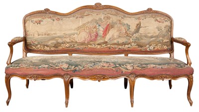 Lot 142 - Louis XV Carved Wood Tapestry Upholstered...