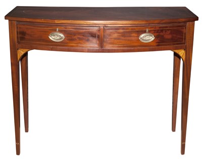 Lot 431 - George III Style Inlaid Mahogany Bow Front...