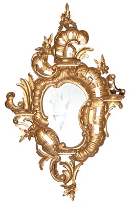 Lot 596 - Pair of Rococo Style Giltwood Mirrors Height...