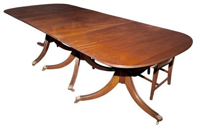 Lot 220 - George III Style Mahogany Triple-Pedestal...