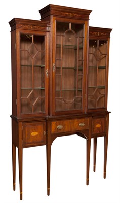 Lot 188 - Edwardian Style Inlaid Mahogany Breakfront...