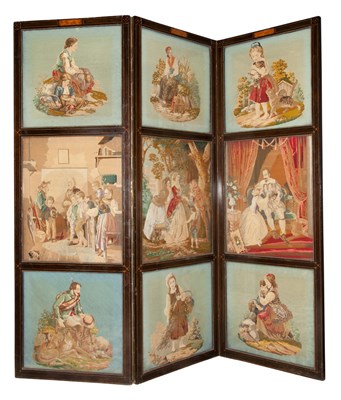 Lot 155 - Victorian Inlaid Rosewood Three-Panel Dressing...