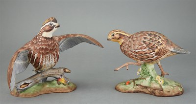 Lot 252 - Two Boehm Porcelain Figures of Quail Height of...