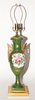 Lot 438 - Continental Porcelain Urn Mounted as a lamp....