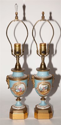 Lot 436 - Pair of Sevres Style Porcelain Vases Each...