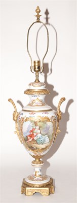 Lot 143 - Sevres Style Porcelain Vase Mounted as a Lamp...