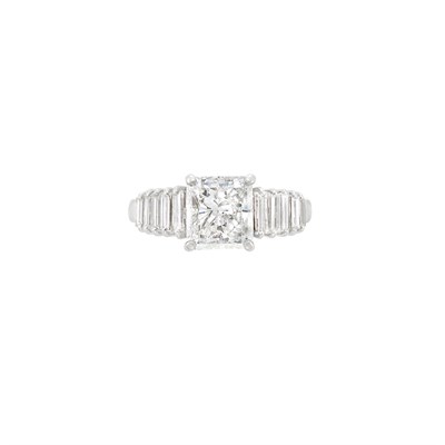 Lot 147A - Platinum and Laser-Drilled Diamond Ring