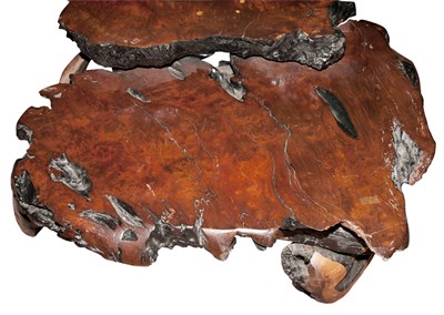 Lot 434 - Mid-Century Carved Natural Wood Stump Table...
