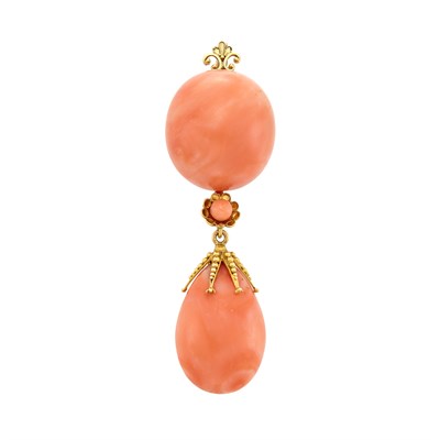 Lot 263 - Gold and Coral Pendant