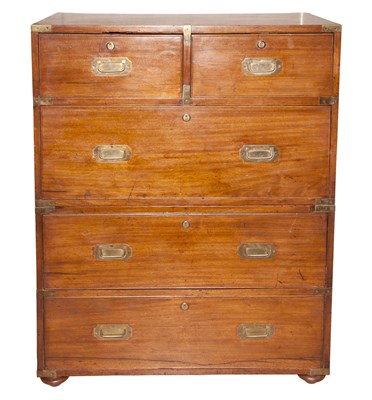 Lot 276 - George III Brass Bound Mahogany Campaign Chest...