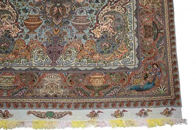 Lot 737 - Kurk Wool and Silk Tabriz Rug Northwest Iran,...