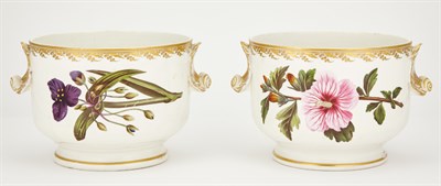 Lot 414 - Pair of Derby Porcelain Cachepots 19th Century...