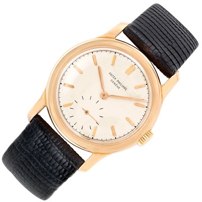Lot 85 - Gentleman's Rose Gold Wristwatch, Patek Philippe, Ref. 2449