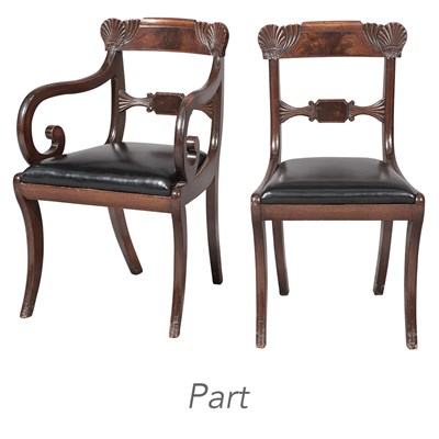 Lot 414 - Set of Ten Regency Style Mahogany Dining...