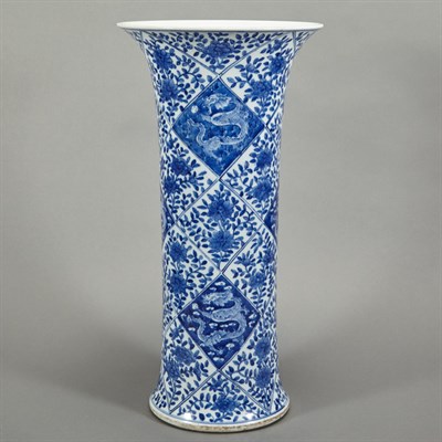 Lot 94 - Chinese Blue and White Glazed Porcelain Beaker...